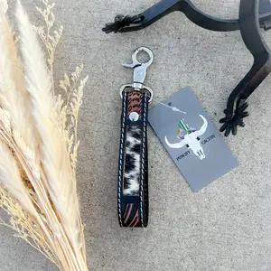 Shadowhorn Cowhide & Tooled Leather Western Keychain