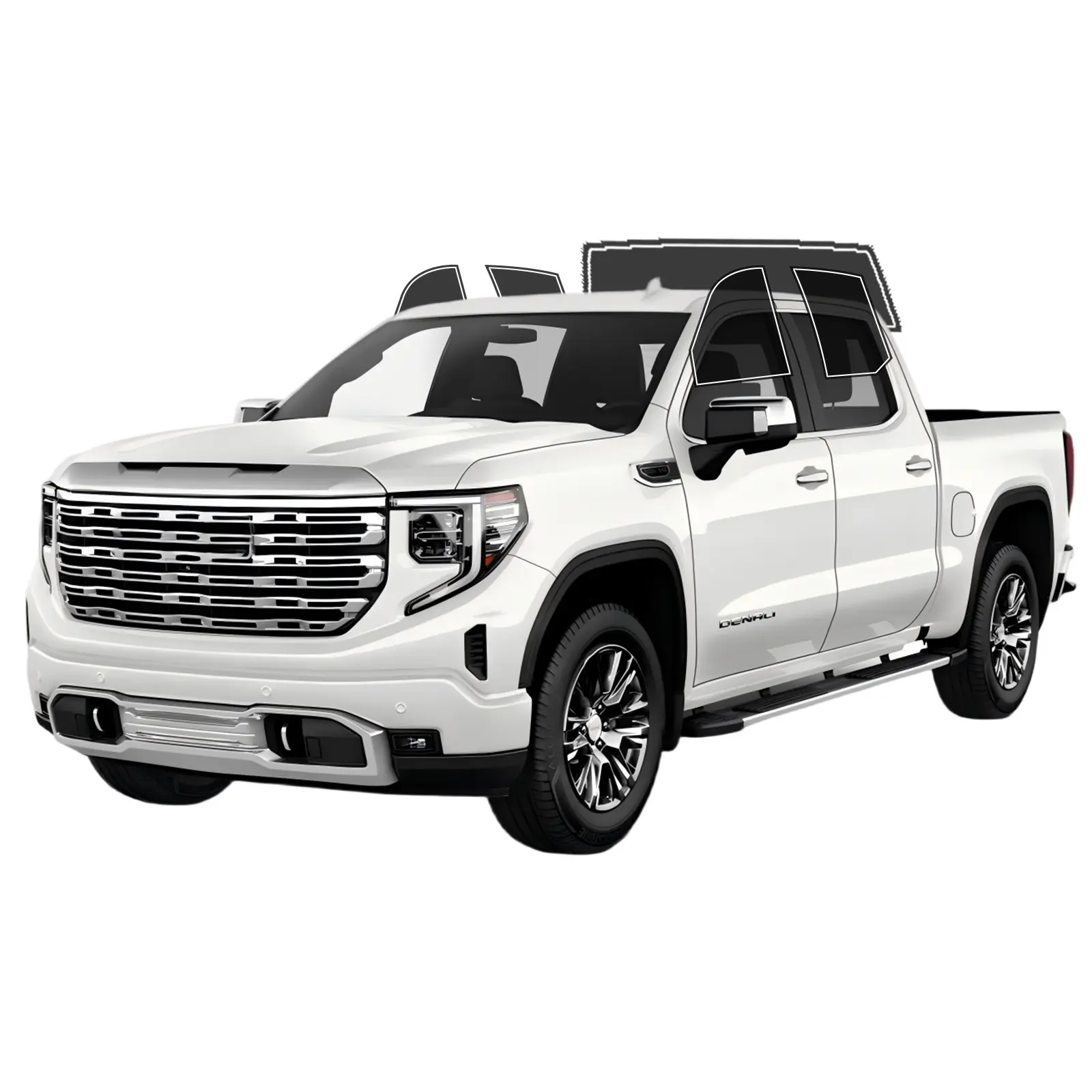 Precut Window Tint Film For GMC Sierra 1500 Crew 2019-2025 Window 2Ply Anti-Shatter, UV Block, Privacy Protection, Easy Install, No Trimming Needed,Heat & Glare Reduction
