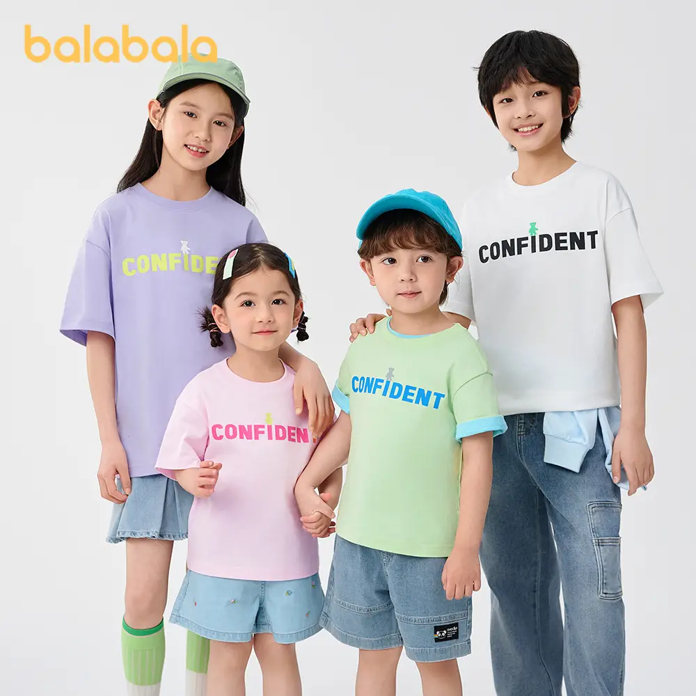 2025 balabala Kids Summer T-Shirt Quick-Dry Unisex Tee for Boys & Girls Lightweight & Comfy for Playtime