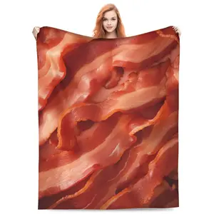 Bacon Blanket Super Soft Cozy Lightweight Flannel Throw Blanket for Bed Sofa Travel Decor  Birthday Gifts All Season 50x60