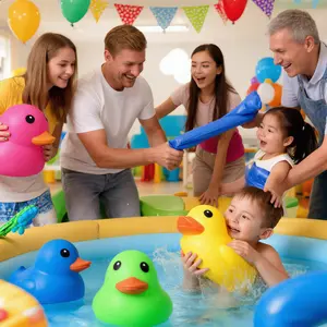 15CM/5.9 Inch Large Duck Squeeze Toy, Squishy Stretch Duck Stress Relief Fidget Toy, Soft Decompression Squeeze Duck for Kids Adults, Interactive Parent-Child Party & Pool Toy