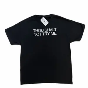 Hanes Unisex Tee - Thou Shalt Not Try Me, Crew Neck, Short Sleeve, Fitted, Casual Style, Summer Wear