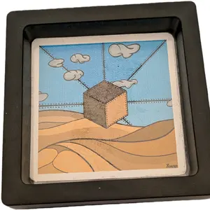 Mini Art Piece Sticker in Frame Surreal Tiny - Unique Design for Decor