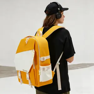 Merralta Bright Fun & Lightweight Yellow Backpack for Kids Teens Stylish Lightweight Design with Multiple Compartments & Pockets Durable Oxford Fabric