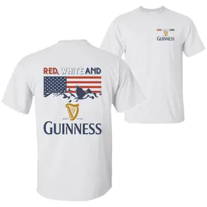 Red White And Guinness Logo T-Shirt - 4th Of July Graphic Tee, Trendy Summer for Men for Women, Shades For Everyone, Full Sizes, Full Colors