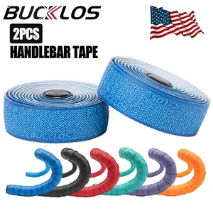 BUCKLOS 2PCS Bicycle Handlebar Tape PU+EVA Anti-Slip Shock Grip Wrap Tape for Road Bikes in Blue Black Red White Purple Orange Pink Bianchi Green 2150*30*3mm