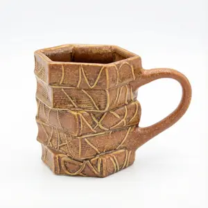 Vintage Atmosphere Mug, Stackable Book Shape Pentagonal Ceramic Cup, Perfect Gift for Book Lovers, Essential Office Desk Item