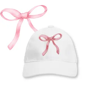 Pink Ribbon Bow Classic Dad Hat, Embroidered or Printed Cap, Cute Minimal Aesthetic Adjustable Hat for Women, Gift Idea, Deal For You