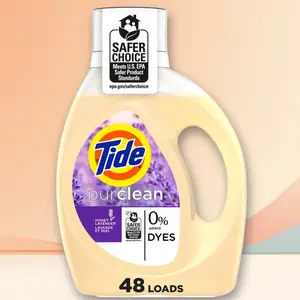 Tide Purclean Laundry Detergent 63fl oz - Honey Lavender Scent, Plant-Based, 63fl oz, for All Fabrics, Eco-Friendly