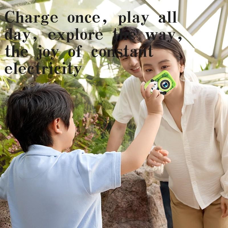 Panda Children's Camera for Photography, Portable Vlogging Camera with 32GB SD Card,Dual HD cameras, Wrist Strap, Self Timer, Anti-Shake, Digital Zoom, Ideal Gift for Girls, Boys Teenagers, and Beginners, Birthday Christmas Gift