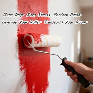 9 Inch Short Hair Paint Roller Brush, High-Quality Painting Tool for Smooth Application, Durable Design for Professional Results