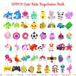50PCS Cute Kids Keychains Bulk – Classroom Prizes, Student Rewards, Birthday & Party Favors, Goodie Bag Fillers