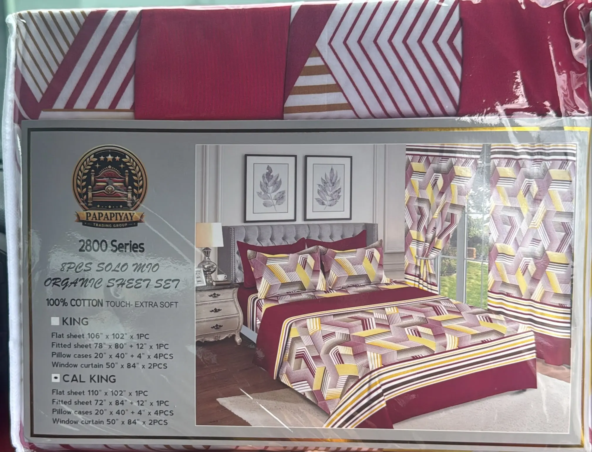 2800 Series Organic Sheet Set with Curtains – California King (8-Piece)