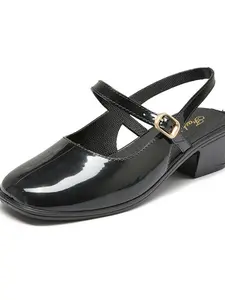 French Style Square Toe Mary Jane Shoes, Elegant Classy New European and American Style Summer Dress Fairy Open-Toe Sandals