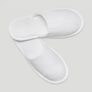 Turquaz White Closed Toe Waffle Slippers Women