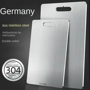 316 Stainless Steel Panel and Chopping Board Kitchen Household Thickened Double Sided Cutting Board Block Kneading Dough Boards