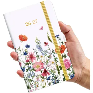 Pocket Calendar 2026-2027 - 2026-2027 Pocket Planner for Purse, Jul. 2026 - Jun. 2027, 6.3''x3.8'', Weekly & Monthly Planner with Pen Loop - Floral