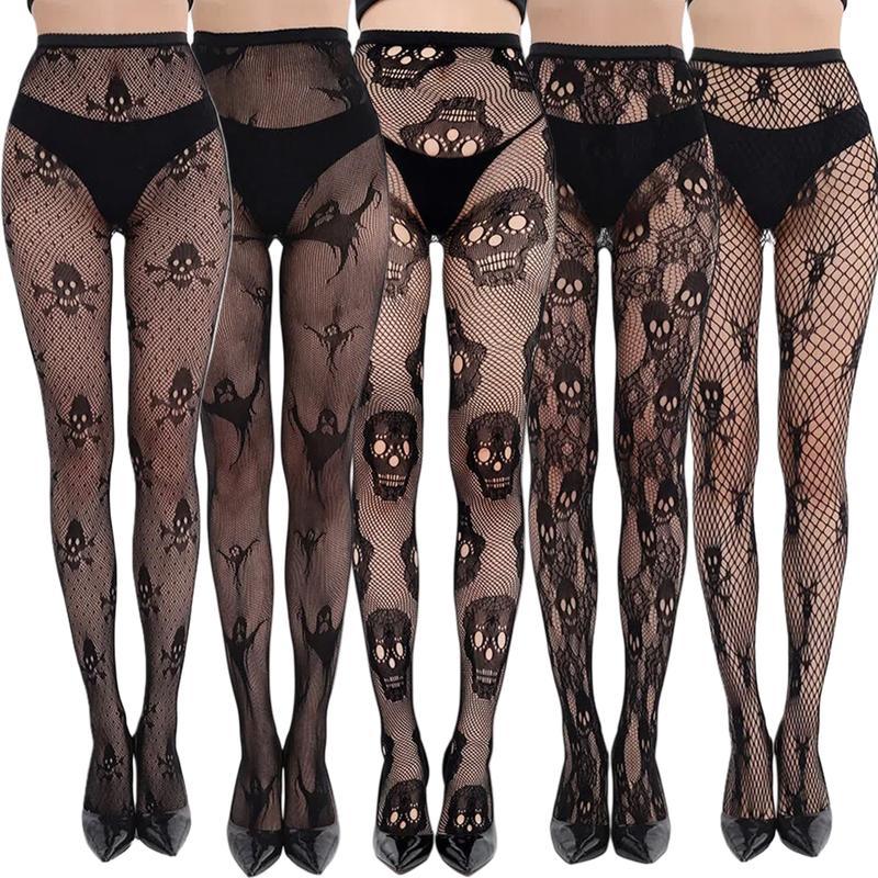 Stockings Fashion Letter Tights for Women 3 Pairs Lace Leggings High Waisted Pantyhose Stockings
