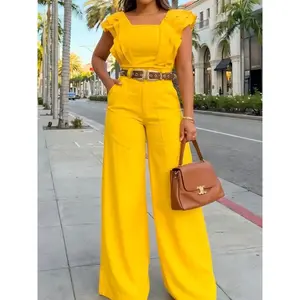 Women’s Summer Two-Piece Set, Sleeved Top with High-Waisted Pants, Casual Streetwear, Perfect for Ladies