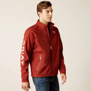 Ariat - New Team Softshell Jacket Red Casual with Collar, Pockets, Breathable Fabric for Men