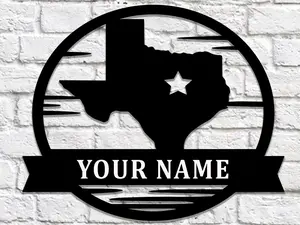 Texas State Scene Personalized last name monogram