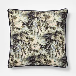24"x24" Abstract Tree Printed Throw Pillow with Gusset Navy - Threshold designed with Studio McGee