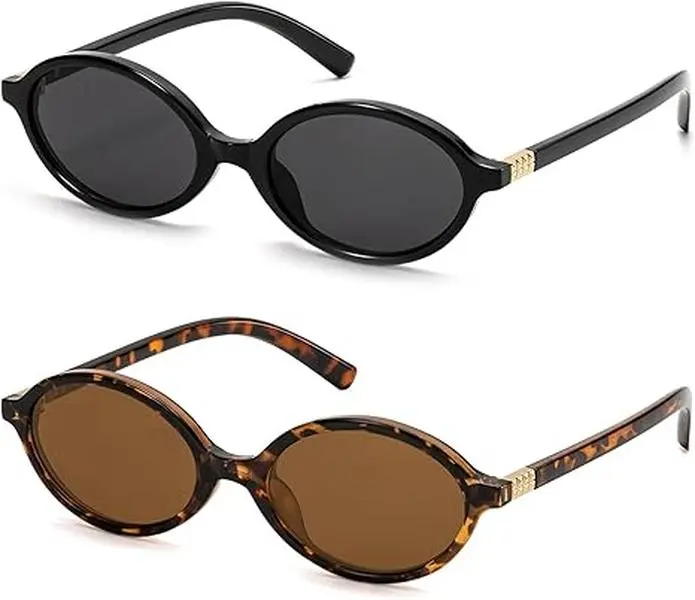 Women's Oval Sunglasses - 90s Y2K Vintage Trendy Designer Fashion Eyewear
