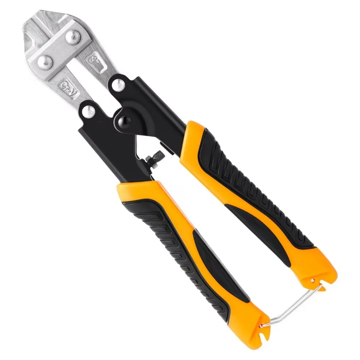 8-in (210mm) Heavy-Duty Small Bolt Cutters, Chrome Vanadium Steel Blade, Spring-Loaded, Durable Construction, Efficient Leverage, for 1/4-in Wire, Chains, Small Screws, Gardening & Home Improvement Projects, Household Hand Cutting Tools, 8 Inches