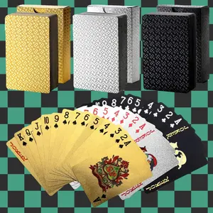 Cool Black Waterproof Playing Cards, Black-Gold Foil Cards with Box, Great for Magic & Party Deck of Cards for Adults Seniors, Trick Card for Table, Pool Game, Beach Trip, Camping, Party, Card Games