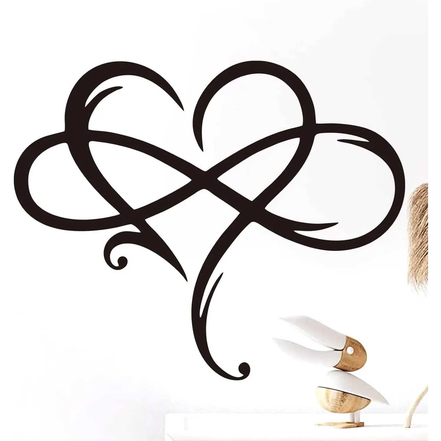Infinity Heart Metal Wall Decor Art Eternal Love LED Infinite Heart wall decor Unique Infinity Heart Wall Decor Love Sign Bedroomr Ornaments Cut Out for Home Wedding Decor Black Christmas Presents Gifts