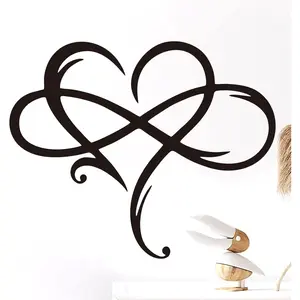 Infinity Heart Metal Wall Decor Art Eternal Love LED Infinite Heart wall decor Unique Infinity Heart Wall Decor Love Sign Bedroomr Ornaments Cut Out for Home Wedding Decor Black Christmas Presents Gifts