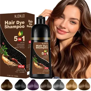 Dark Chocolate Hair Dye Shampoo, 5-in-1 Hair Color Shampoo for Gray Hair Coverage for Women & Men, Natural Brown Shampoo Hair Dye Colors Hair in Minutes, Natural Color Depositing Conditioner, Shampoo Tinte Para El Cabello, Champu Para Canas