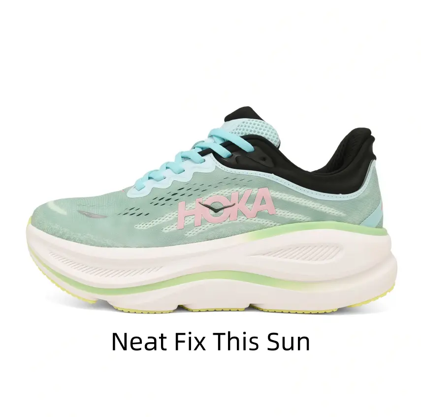 Two-Tone Light Cyan Streamline Running Sneakers High Rebound Cushion Midsole Wear Resistant Traction Outsole Wide Fit Comfort Casual Street Sports Shoes