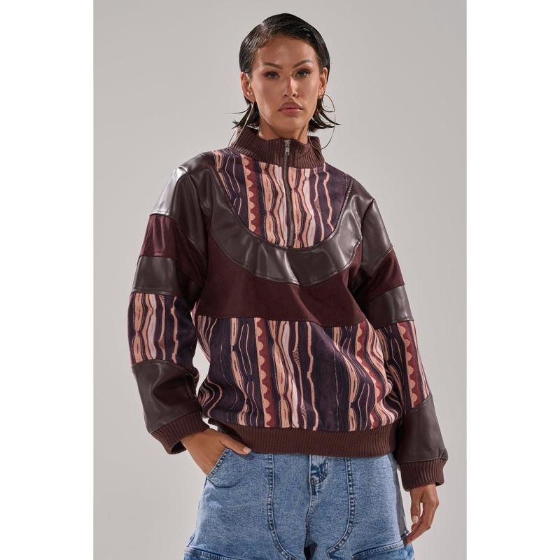 CRAZY IN LOVE FAUX LEATHER SWEATSHIRT - TikTok Shop