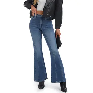 YUCOLEN Flare Jeans for Women Stretchy Slim Fit Bootcut Pants with Button Fly and Decorative Seams for Casual OutfitsRAIMENTRY