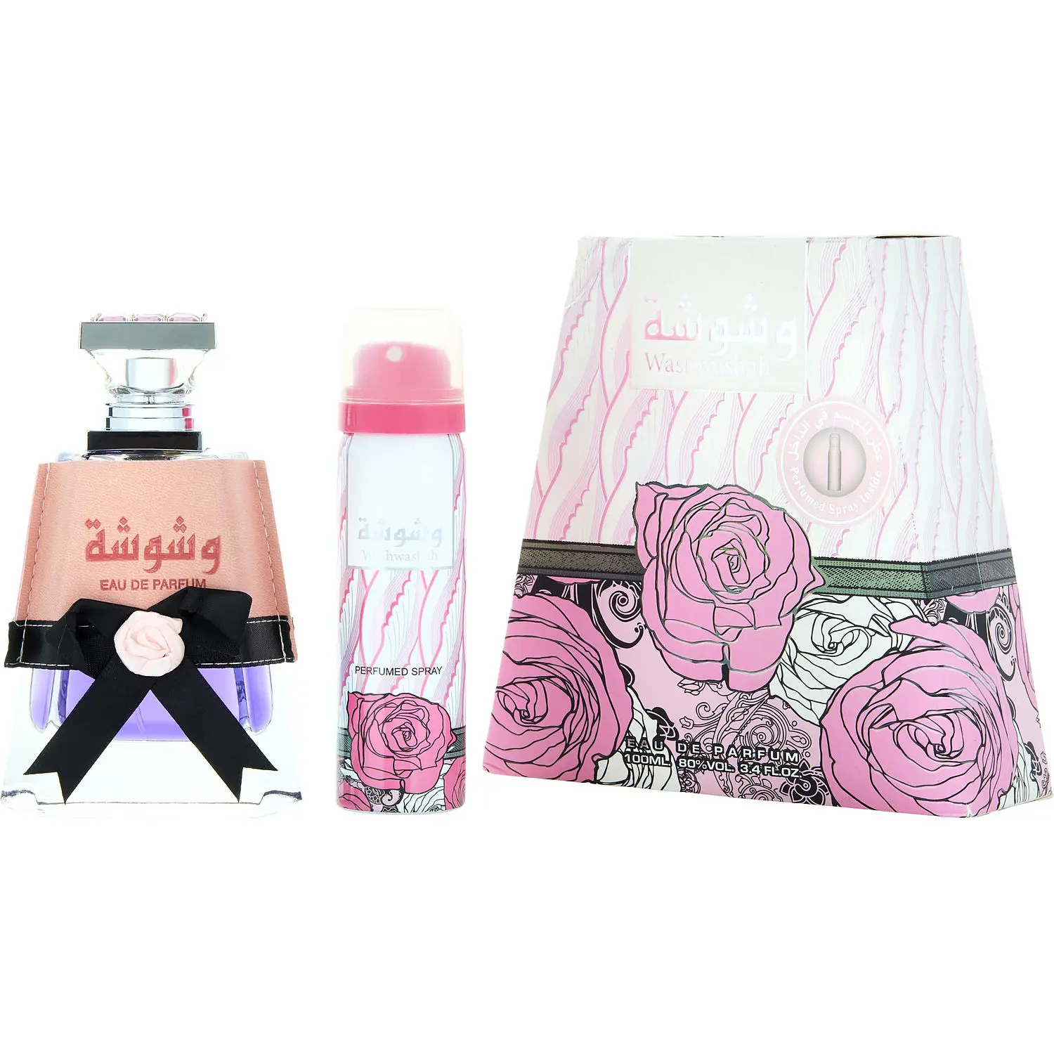 Lattafa Washwashah Set-Eau De Parfum Spray 3.4 Oz & Deodorant 1.6 Oz For Unisex