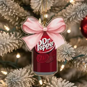 Dr Pepper Coqutte Bow Christmas Soda Can christmas ornament onesie acrylic ornament
