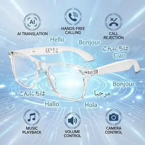 Senbono Wearable Multifunctional Smart Glasses with Bluetooth-compatible Compatible Headphones, Durable Electronic Audio Eyewear for Music and Calls, Creative Sports Earbuds