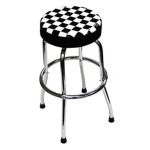 212 MAIN Model 81055 Checker Design Upholstered Cushion Stool - Swivel-Seat Cushioned Chair for Sports, Outdoor Cycling Leisure Use, Upholstered Cushion Stools