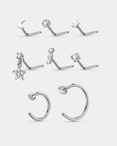 8PCS Mixed Nose Stud & Nose Ring Set
