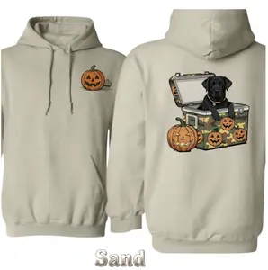 Halloween Dog TShirt - Sweatshirt - Hoodie, Cute Black Lab Sitting Shirt, Labrador Retriever Camo Cooler Shirt, Dog Lover Pumpkin Tee, Spooky Hunting Tee