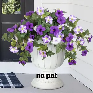 Artificial Fake Flowers Plants for Outdoor Decoration, Realistic Faux Flowers, Decorative Faux Flowers, Lifelike Artificial Flower, 2pcs Faux Petunias Silk Flower, UV Resistant No Fade, Home Garden Balcony Yard