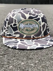 Remington Camo Embroidered Snapback Hat, Hunting Vintage Trucker Cap Design, Unisex Cotton Hat, Gift for Husband and Wife