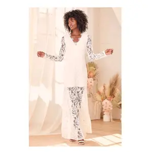 NWT Lulus Way To Be Loved White Lace Long Sleeve Maxi Dress