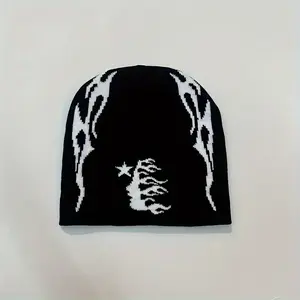 Warm Stretchable Lightweight Knitted Beanie - 1pc Winter Knitted Letter Beanie for Outdoor Activities, Skiing, Cycling - Geometric Pattern