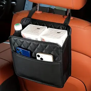 Car Seat Back Hanging Bag Car Document Holder Multi-Pocket Bottle Bag Storage Box Organizer Travel Tidy Pouch Pocke