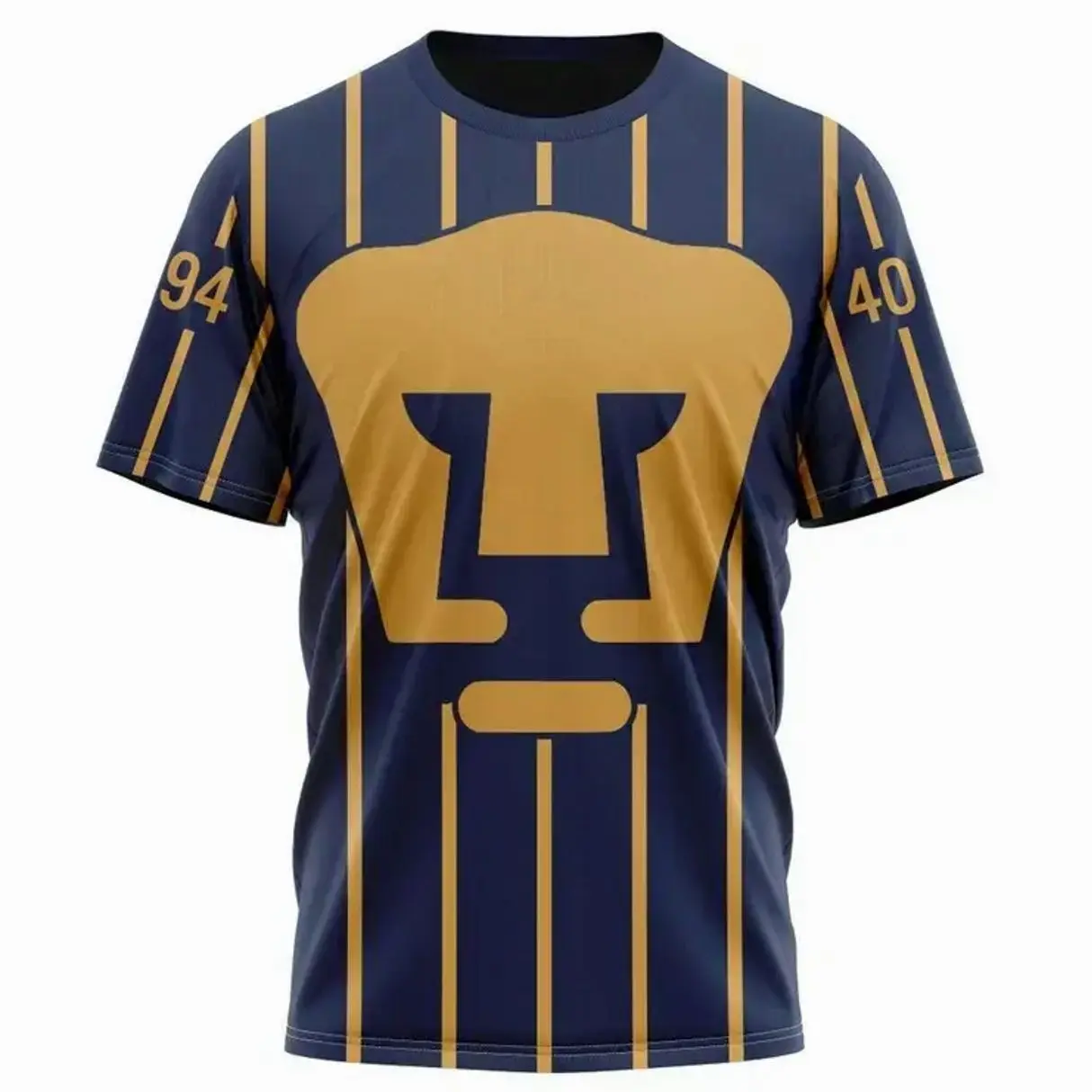 Pumas UNAM 1994 Retro Away Soccer Jersey – Navy Blue & Gold Pinstripe | Classic Vintage Kit | Liga MX Fan Version | Breathable Short Sleeve Football Shirt | Throwback Collector Edition | Men's Futbol Jersey for Match & Gift