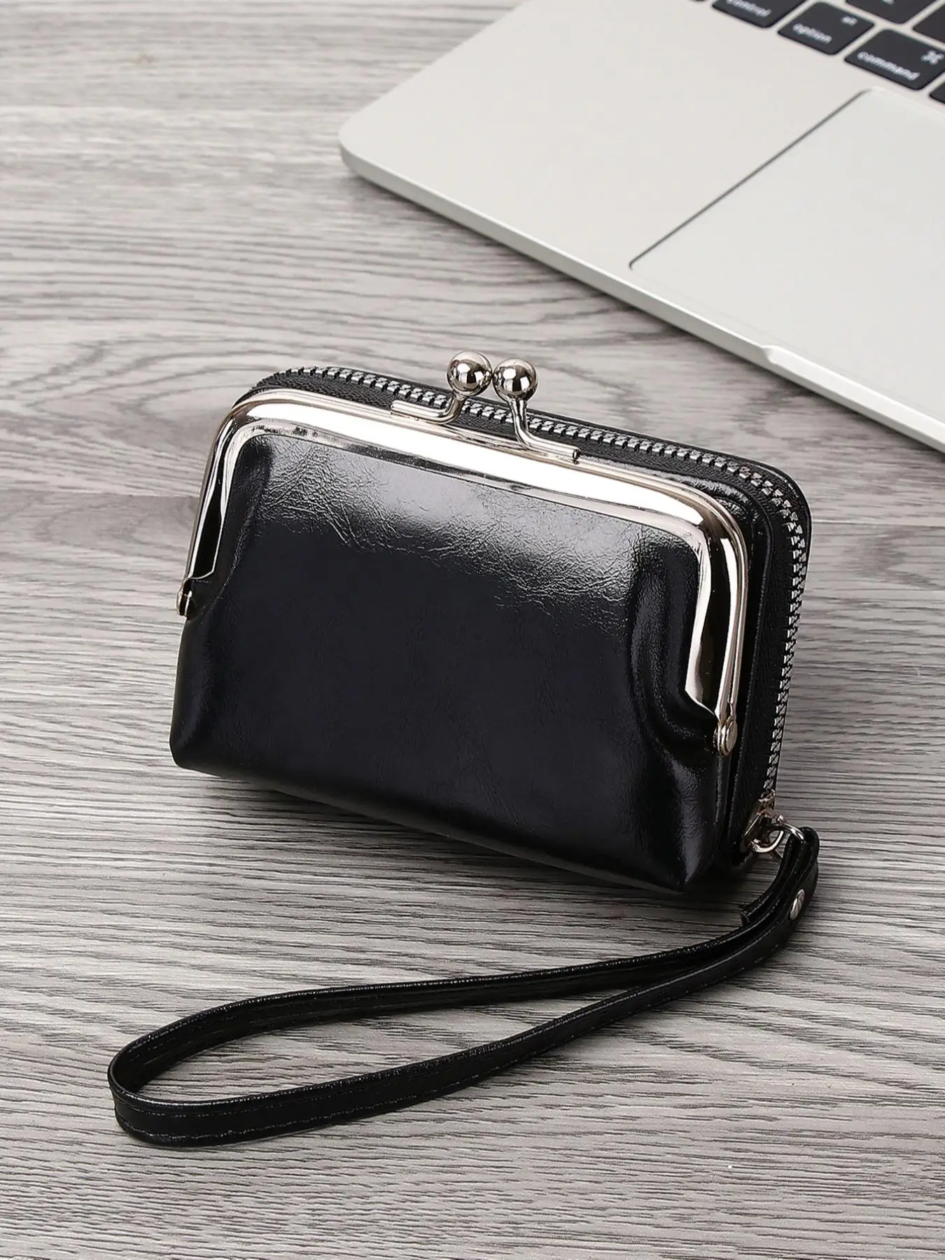 Women's Elegant Detachable Short Wallet, Casual Vintage Zipper Wristlet Wallet with Card Slots, Multifunctional Card Holder for Daily & Work Use