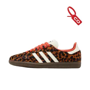 Adidas Samba OG Red Leopard Women’s Perfect Sneaker Fashion Footwear Cow Skin Shoe Walking Trainer Girl Casual Comfortable