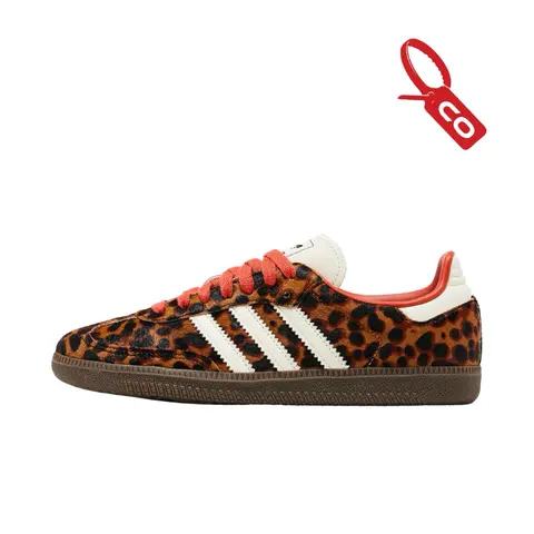 Adidas Samba OG Red Leopard Women’s Perfect Sneaker Fashion Footwear Cow Skin Shoe Walking Trainer Girl Casual Comfortable